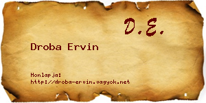 Droba Ervin névjegykártya